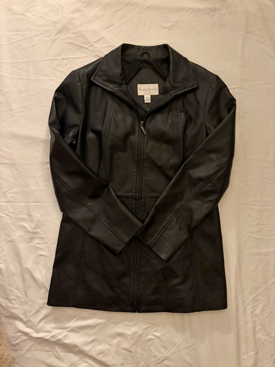 Worthington Jackets & Blazers - Worthington Black Faux Leather Zip-Up Jacket